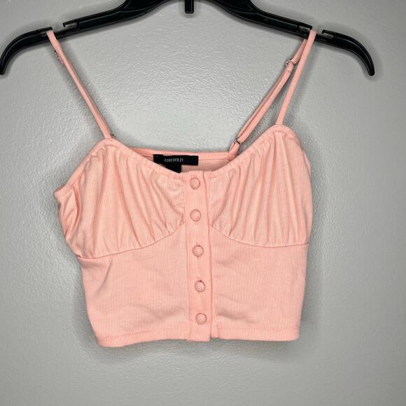 Forever 21 Baby Pink Sweetheart Cropped Tank Top Size Small - Picture 1 of 3